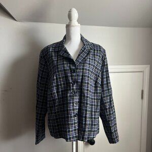 Spago Plaid Jacket Purple Green Wool Blend SZ 20 XXL